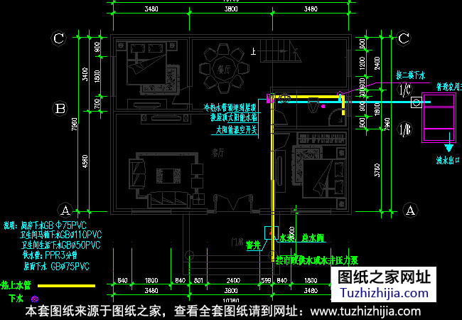 新农村二层小别墅全套设计图纸(含外观效果图)