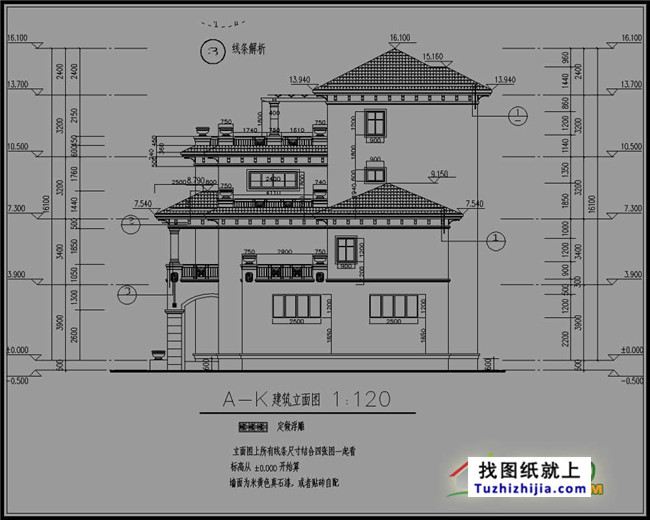 新农村全套四层别墅设计图纸占地面积:190平方米造价预算:42万