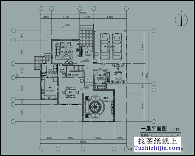 220平方米豪华欧式二层别墅cad设计图纸带外观效果图