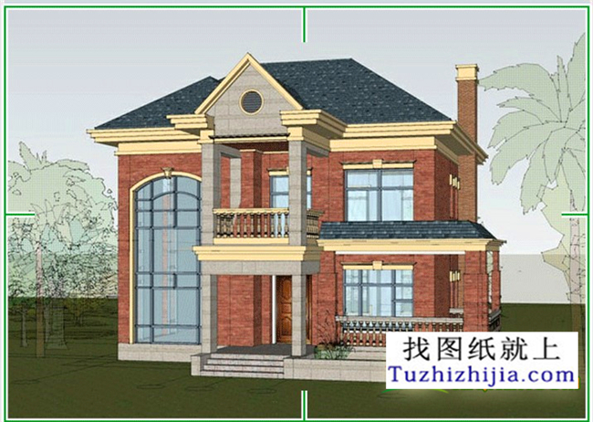 120平方米二层农村自建别墅设计施工图纸全套CAD,12X11米