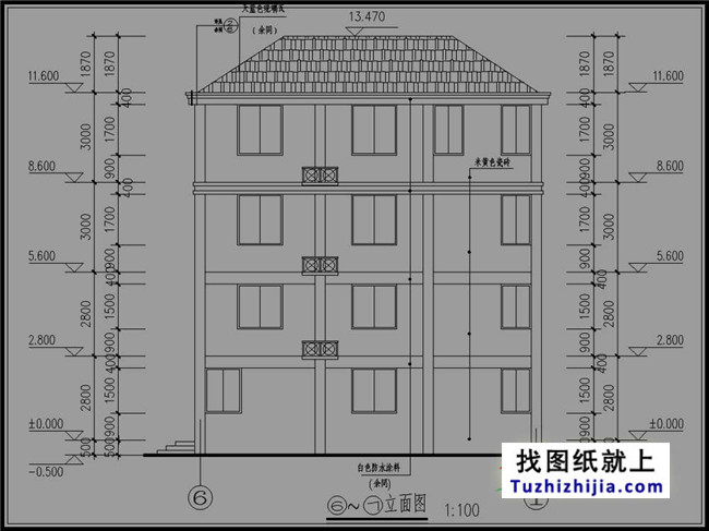 120平方米全套四层别墅设计图,含工艺施工图门农村别墅图片