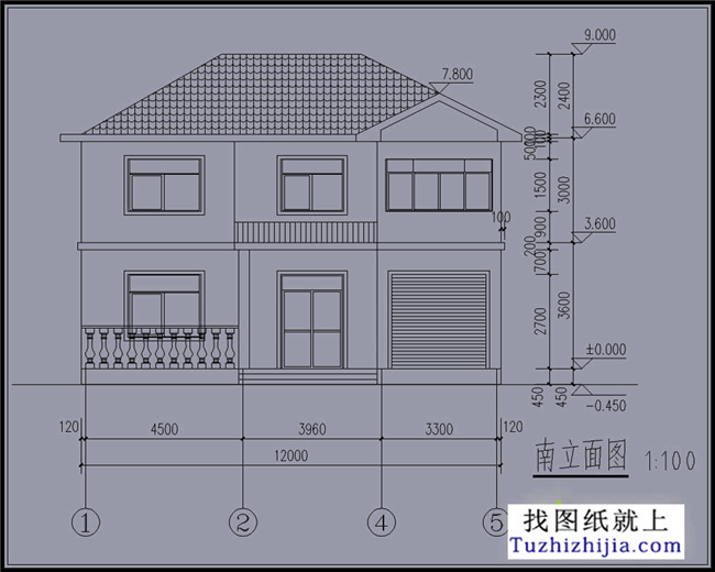 110平方米农村两层别墅设计效果图及图纸,12X12米