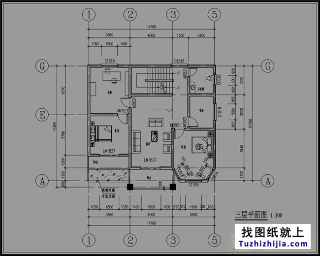 广西新农村三层半房屋设计图纸,带外观效果图