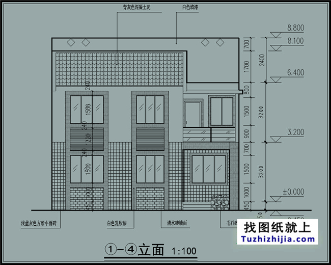 80平方米纸带房屋小外观图纸设计图经典别墅幅面二层基本种几有图片