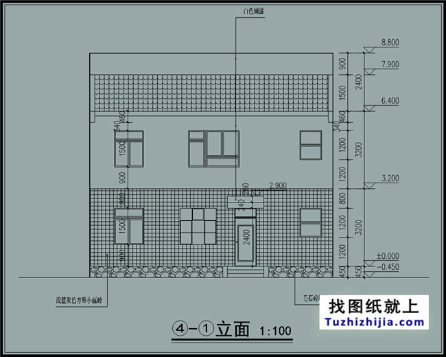 80平方米二层典小别墅房屋纸带外观图108米