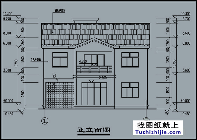 平方米农村两层小别墅纸带外观图12米12.6米