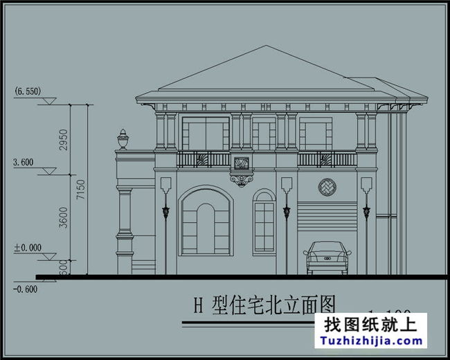 130平方米纯欧式罗马风格二层别墅v风格施工图图纸mu20图片