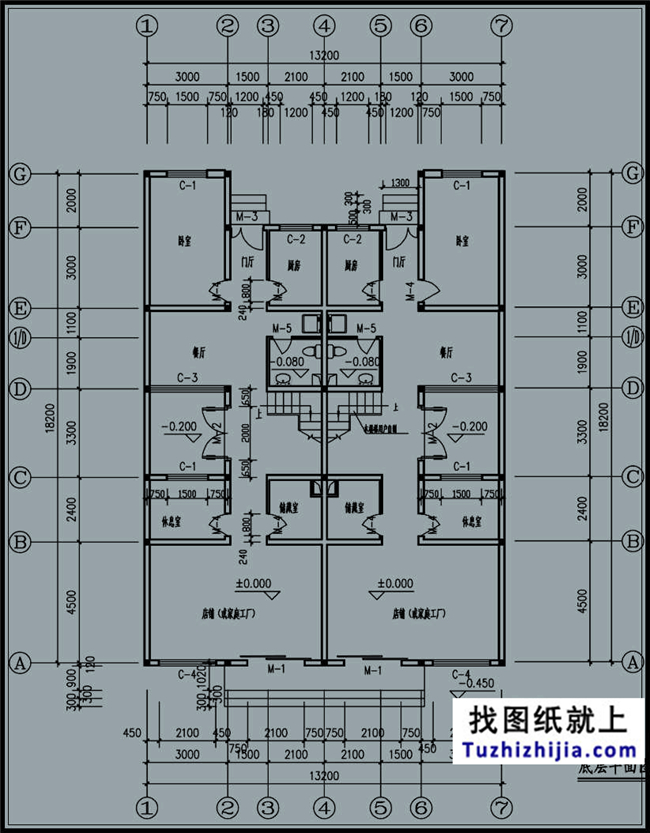 230平方米新农村双拼别墅户型图全套设计方案,13x18米