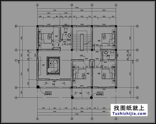 115平方米新农村三层房屋设计图,预算25万左右_三层别墅设计图_图纸之