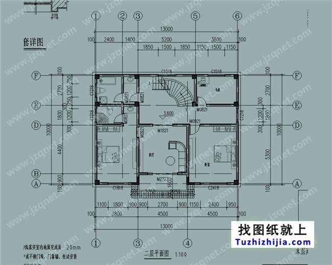 125平方米新农村自建三层别墅建筑纸及效果图,10米