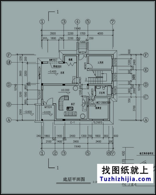 120平方米农村漂亮三层别墅施工设计建筑图纸12x11米