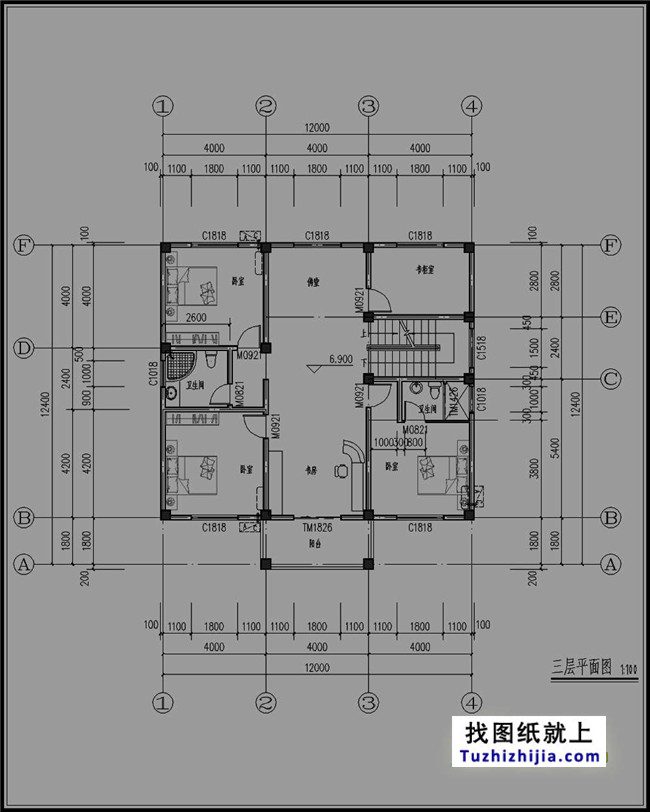 三层新农村140平方米房屋设计图纸,全套施工图及效果图