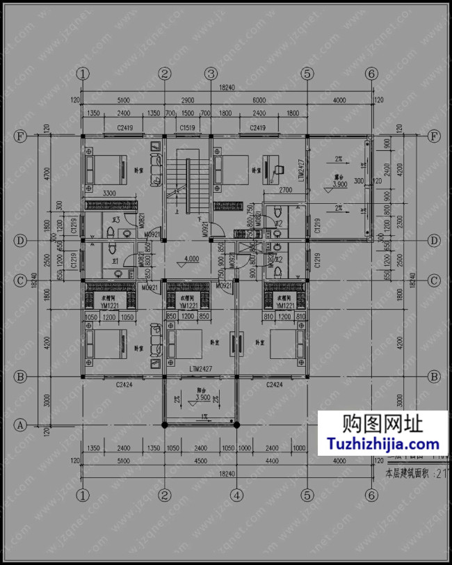 240平方米农村三层小别墅设计图,18x18米_三层别墅设计图_图纸之家