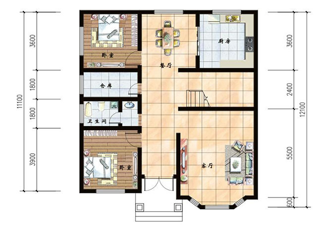 二层复式小别墅设计图，楼中楼结构，外观漂亮，简单