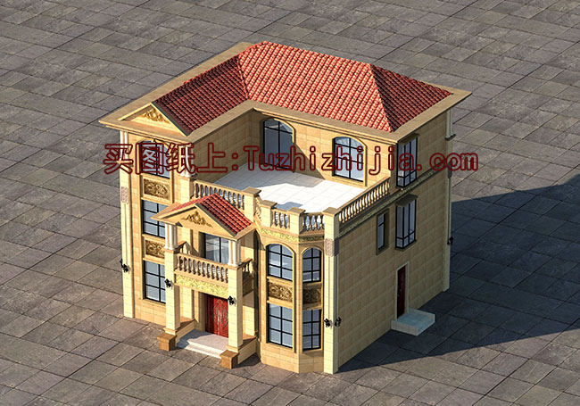 外观高档大气的三层别墅房屋设计图，高端别墅设计展示