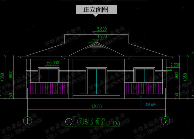 大气一层自建房设计图,含外观效果图,农村自建别墅户型_一层别墅设计