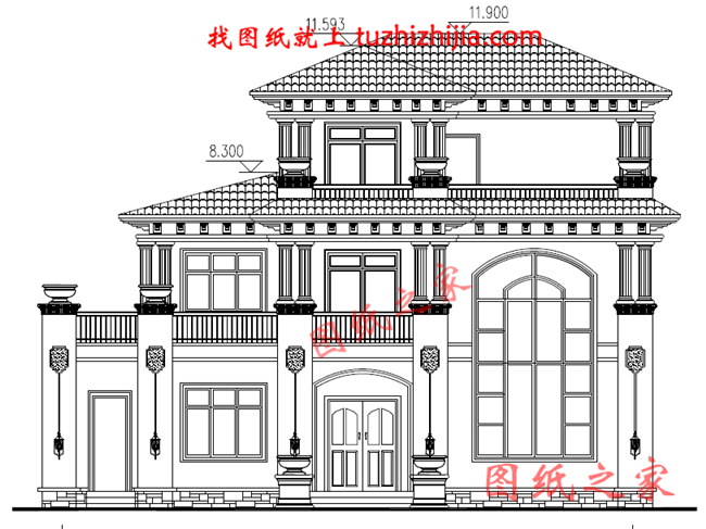 a电气欧式三层电气住宅设计别墅,占地面积150平图纸图纸emcc图片
