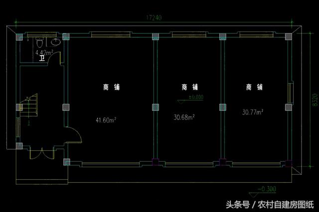 一楼商铺,二楼和三楼住家,商铺和居家分开独立出入.户型开间16.