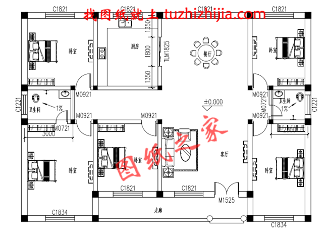 农村盖房设计大全一层房子的设计图纸,色调清