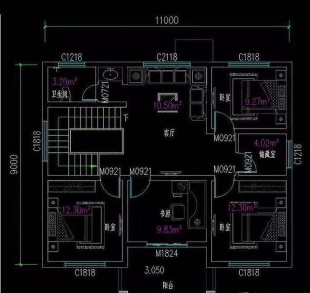 9米×12米自建房图纸,9*12米自建房户型图 平米的两款二层农村自建房设计图,非常实用的户型_盖房知识_图纸之家