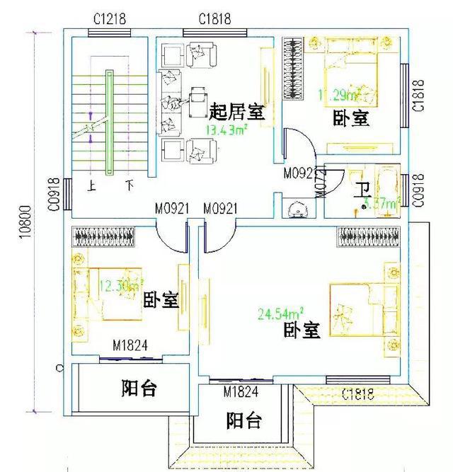 占地约100平方米三层7卧别墅设计图,造价28万