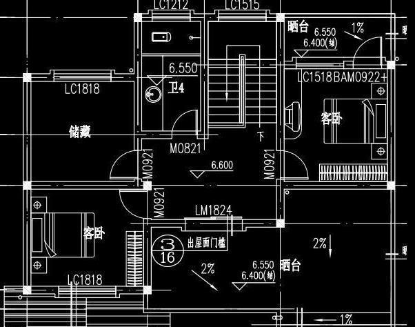 5米×10.1米三层农村自建房,户型简约大气,带有堂屋 烤火间 套间