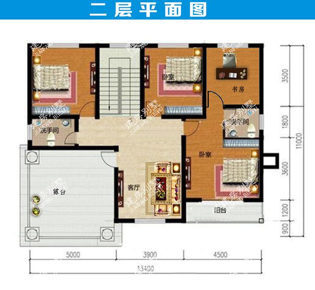 两款开间13.4米的农村二层别墅设计图,精致舒适