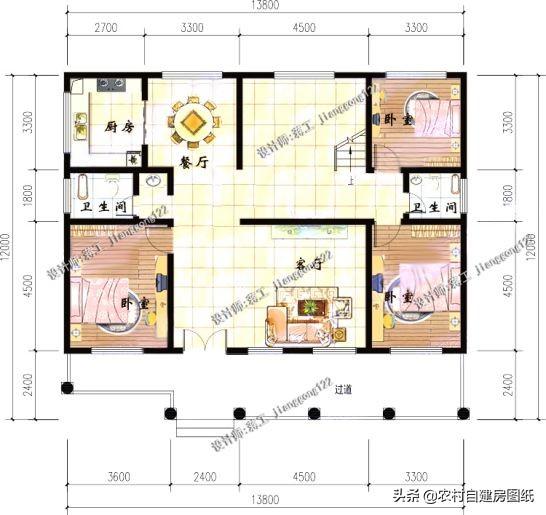 3款一层半农村自建房设计图,造价经济,施工简单,易于建造