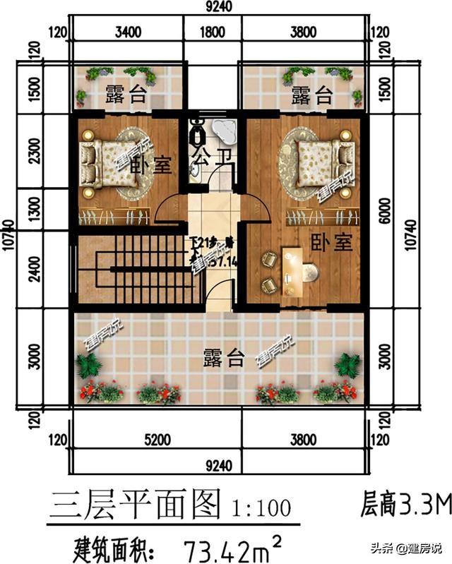 占地100平方米左右的4款自建别墅设计图,快来看看哪套