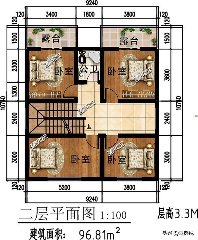 占地100平方米左右的4款自建别墅设计图,快来看看哪套更适合自己