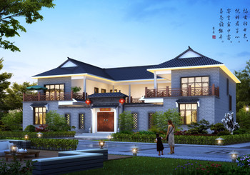 中国最美的四合院别墅设计图方案，复式挑空客厅户型