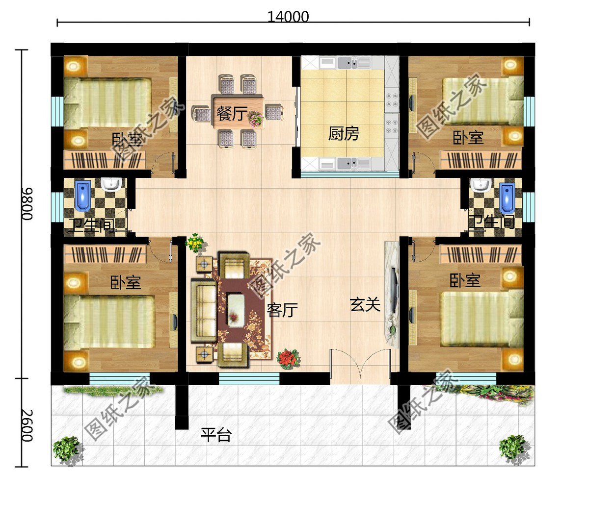 开间15米左右的一层自建房,空间足够大,值得农村一建