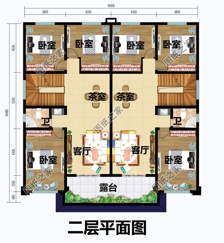 新中式三层双拼别墅设计图