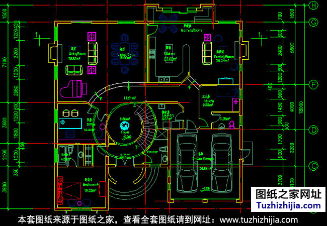 兩層帶地下室別墅設計施工圖