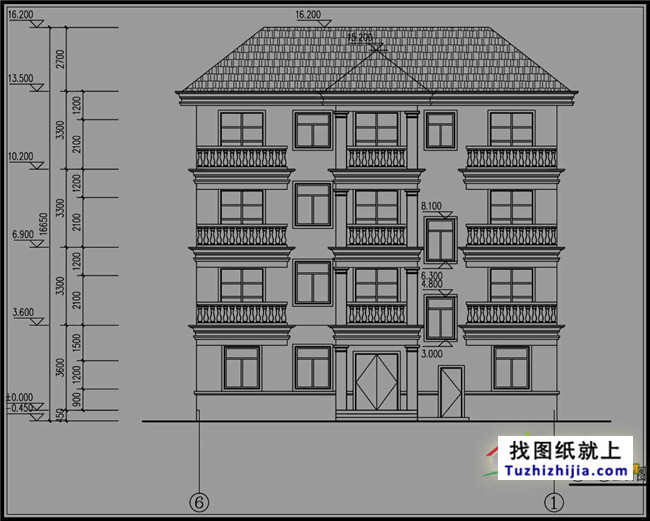 183平方米農村四層房屋建築設計圖紙,15x12米80萬