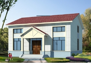 140平方米江西新农村自建一层带阁楼别墅设计图纸及效果图12x11米