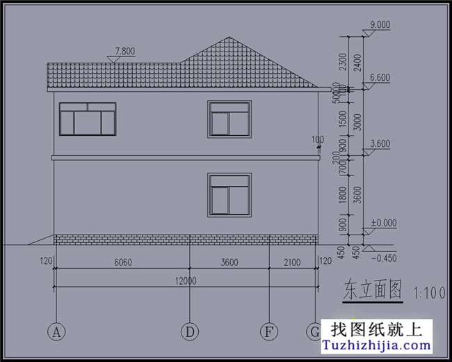 110平方米農村兩層別墅設計效果圖及圖紙,12x12米