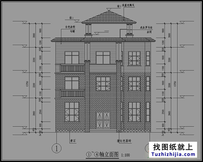 廣西新農村三層半房屋設計圖紙,帶外觀效果圖