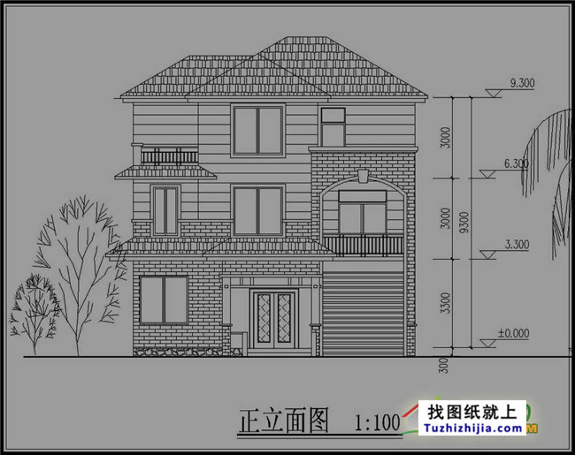 110平方米新農村三層房屋設計圖紙,含效果圖,帶車庫