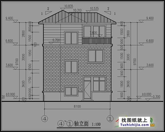 小型新農村三層房屋設計圖紙,帶露臺,預算20萬內