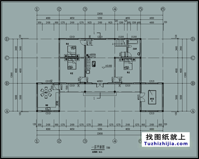 310平方米北方二層自建房設計圖,20x13米_二層別墅設計圖_圖紙之家