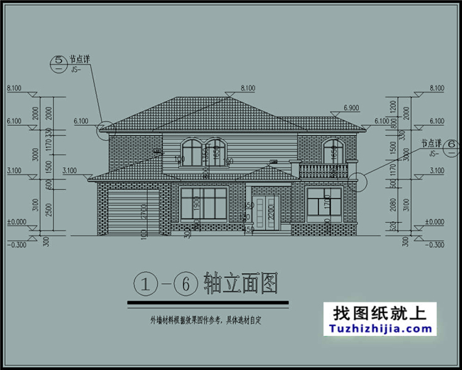 170平方米農村豪華型二層自建房屋設計圖紙15x12米