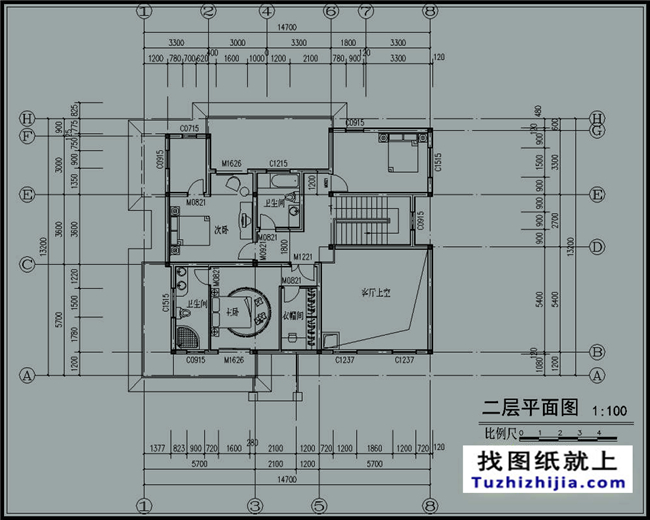 173平方米豪华型二层别墅设计图纸及效果图大全，15X13米