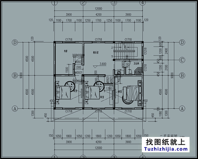 129平方米现代实用农村二层房屋设计图纸大全12x9米