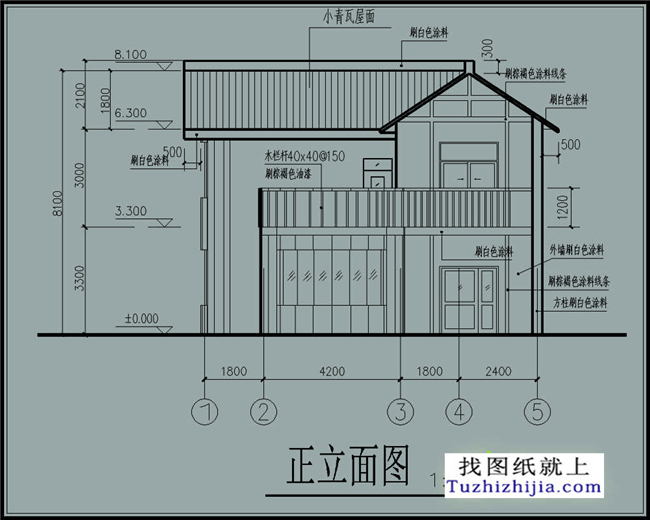 120平方米二層現代風格自建房屋設計圖紙帶外觀圖10x12米