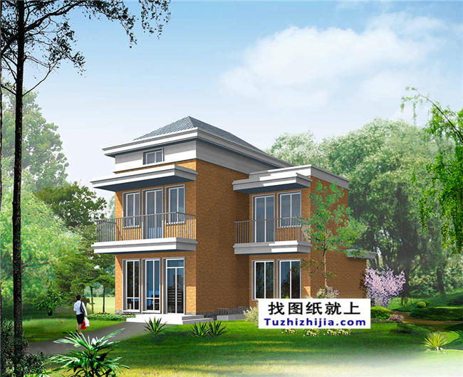 76平方米上海农村带阁楼的小二层房屋设计图,8x11米