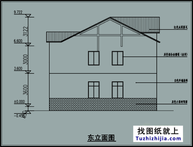 130平方米二層帶閣樓新農村自建房設計圖紙11x11米