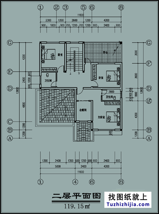 150平方米自建二层建筑施工设计图带外观图,12x14米