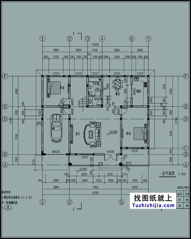 186平方米二层自建别墅设计施工图纸及外观效果图，15x13米