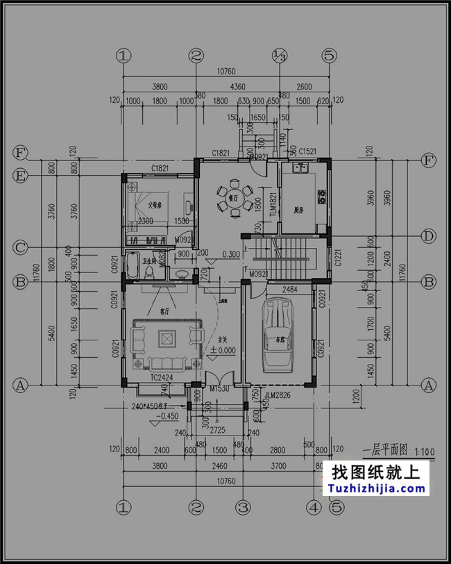 三層別墅設計圖電施:電氣設計說明及圖例,一層照明平面圖,二層照明